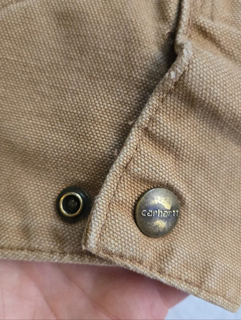 Carhartt Vintage Style Tan Canvas Sherpa Collar Field Jacket MKY - Picture 8 of 16